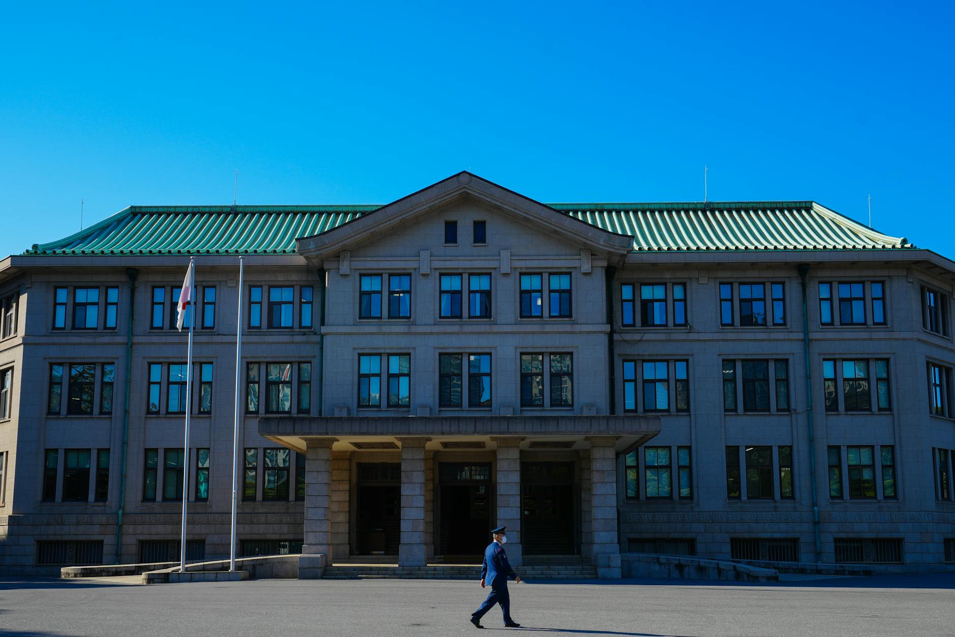 elegant government building under clear blue sky