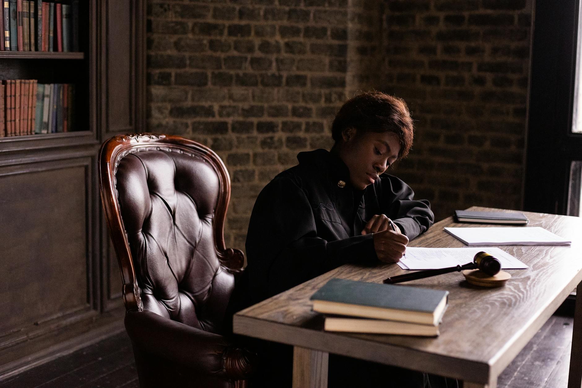 a woman sitting at the table