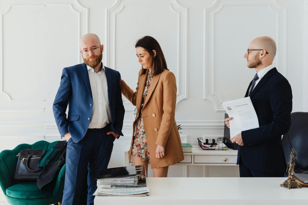 couple at an lawyers office