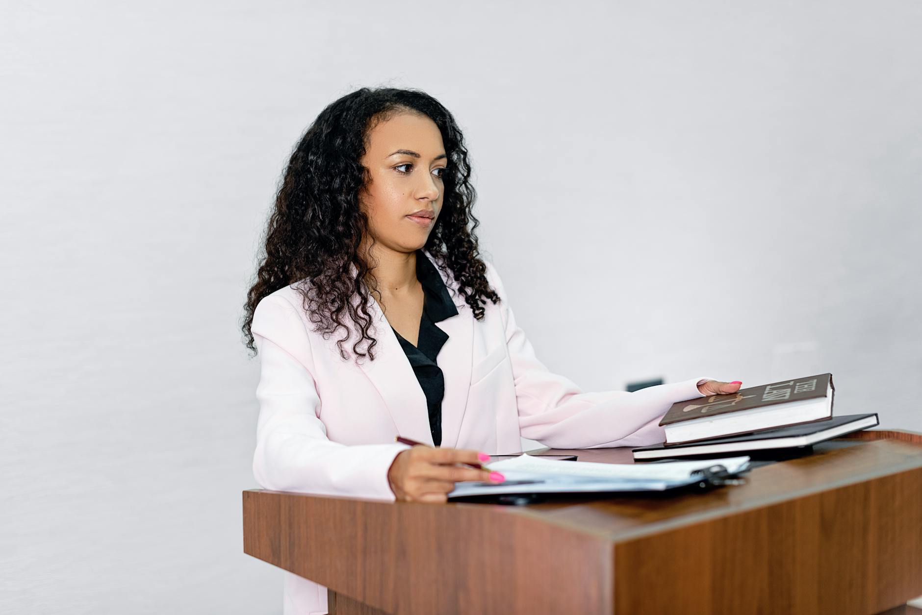 woman at podium