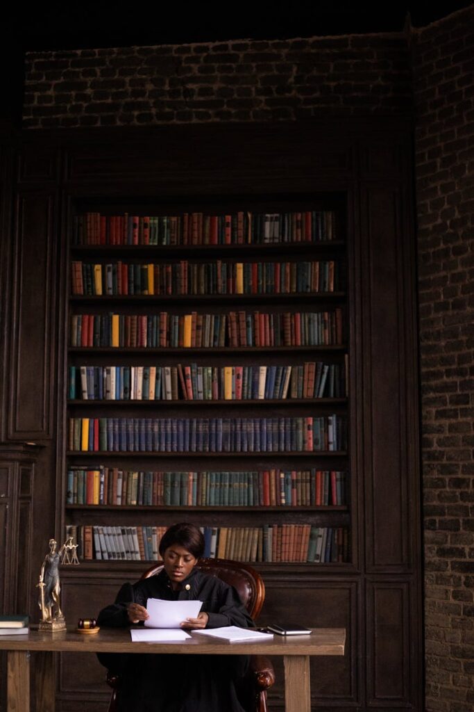 a woman sitting at the table