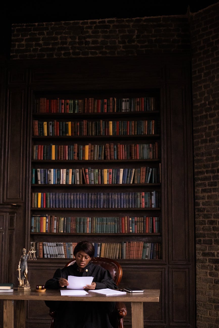 a woman sitting at the table
