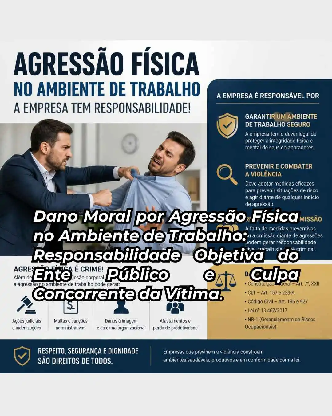 Dano Moral por Agressão Física no Ambiente de Trabalho: Responsabilidade Objetiva do Ente Público e Culpa Concorrente da Vítima.